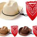 Unittype Cowboy Hats Set of 3 - Classic Western Cowboy Party Hat Accessories