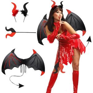 Estivaux Halloween Costume Wings Set Sparkle Vampire Wings Devil Bats Costume Outfit Halloween Dress Up Accessories for Women