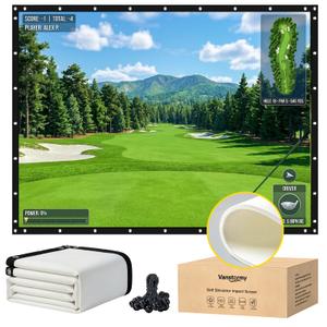 Golf Simulator &Launch Monitor Projector Impact Screen 9'10"×8'6"/118"×102"