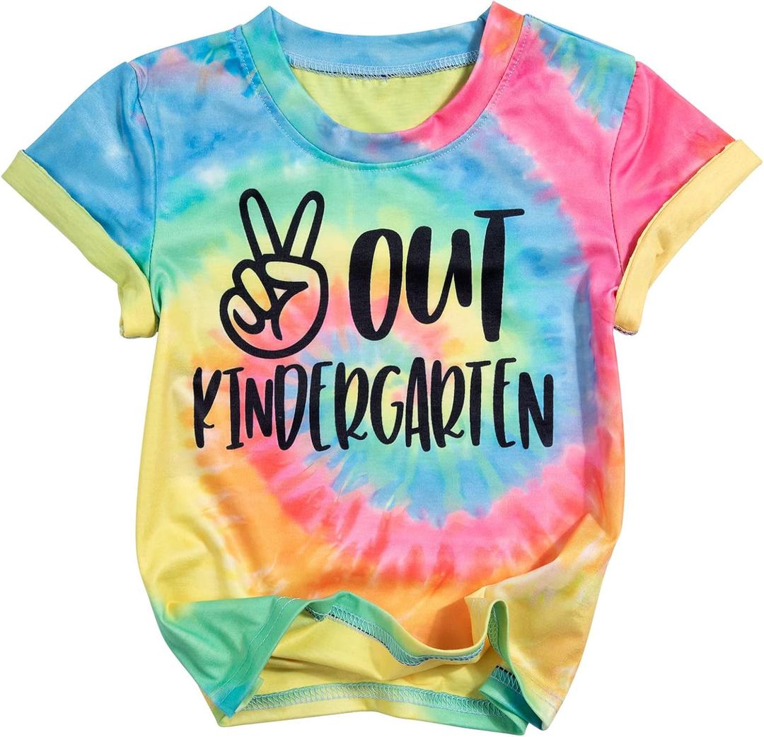 Kindergarten Graduation Shirt Girls Boys Tee Last Day of School Shirt | Kindergarten Graduation Shirt for Kids Girls Boys Peace Out Kindergarten Tee 2026 Last Day of School T-Shirt (Yellow)