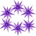 72 Pcs Star Balloons Foil Explosion Balloons Magic 12 Point Star Cone Balloon Arch Garlands Large for Birthday Wedding Anniversary Graduation Party Decorations Backdrops Purple