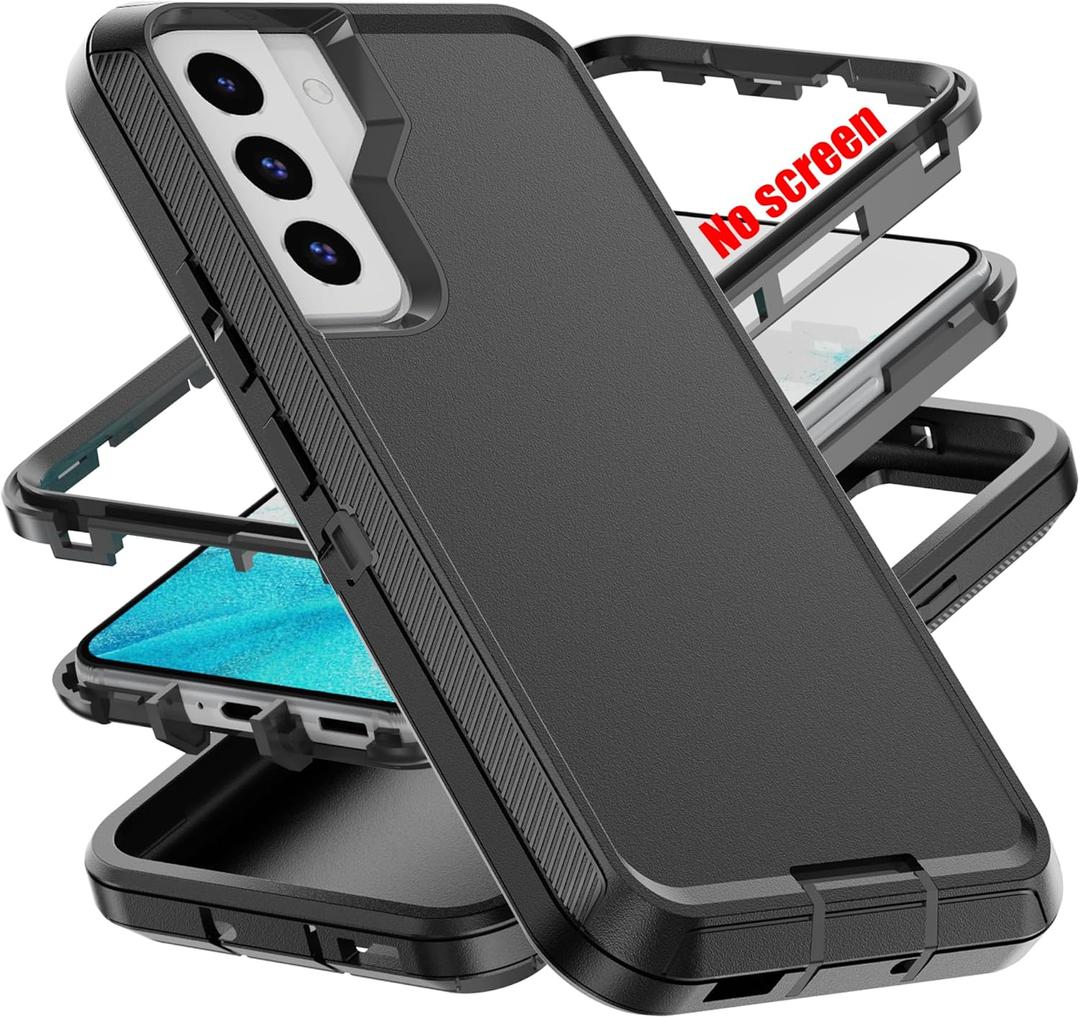 AYMECL for S22 Case,[Military Grade] 3 in 1 Full Body Shockproof Dust/Drop Proof Heavy Duty Protection Cover,for Samsung Galaxy S22 6.1 Inch,Black