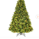 7.5 ft. Pre-Lit Artificial Christmas Tree Hinged with 540 LED Lights and Pine Cones