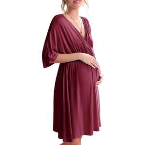 Ekouaer 3 in 1 Labor/Delivery/Hospital Gown Maternity Dress Nursing Nightgown Sleepwear for Breastfeeding M