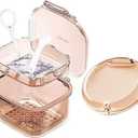 Retainer Case, Retainer Cleaner Case 2 Pack, Portable Denture Cases and Unique Denture Bath with Drain Tray, Denture Bridges, Partial Dentures, Traditional Braces, Etc. (Orange)