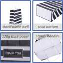 50Pcs Thank You Small Paper Gift Bags Bulk, 5.25" x 3.75" x 8" Kraft Paper Bag for Party Favors,Valentine's Day, Birthday, Wedding, Thanksgiving,Goodie, Retail,Employee appreciation - Black