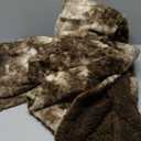 Super Soft Faux Rabbit Fur & Fleece Sherpa Throw Blanket - Ultra Soft Reversible Brushed Tie-dye Throw Blanket for Sofa, Bed and Couch, White, Taupe, 50"x60"