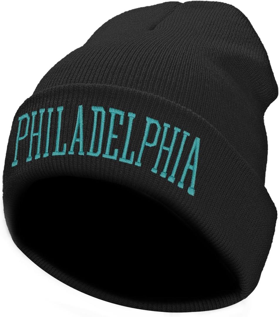 Winter Hat Cities Beanie for Men and Women Knit Cuffed Cap Perfect for Gifts (Black)