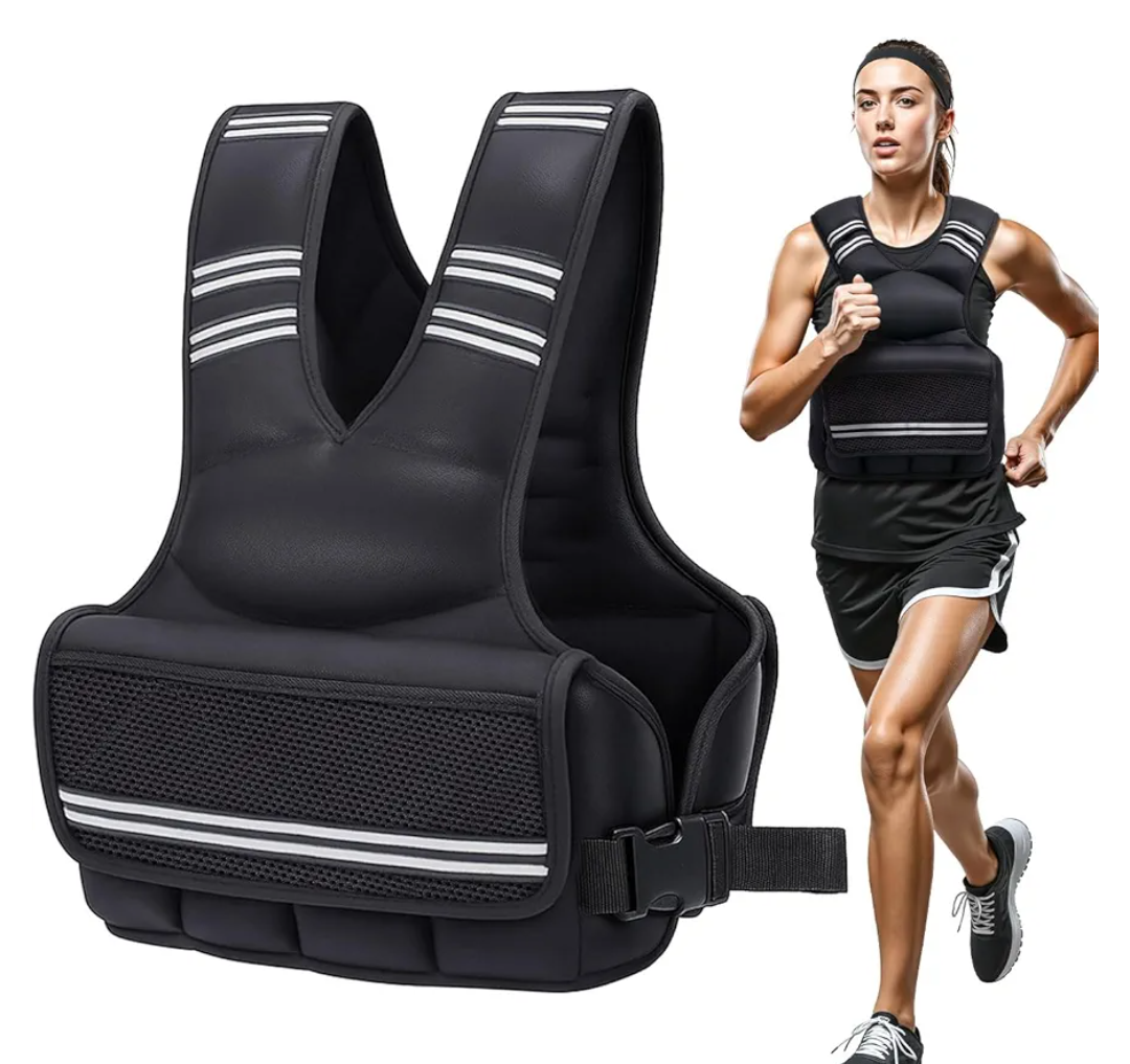Weighted Vest for Women Men, 20lbs Adjustable Running Vest with Reflective Stripe, Comfortable Weight Vests for Workout, Strength Training, Running, Walking, Jogging, M