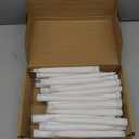 Baquler 50 Pcs 8.5 Inch LED Flameless Taper Candles Bulk Battery Operated Taper Candles Flickering Candlesticks for Wedding Church Valentines Day Table Decoration (White)