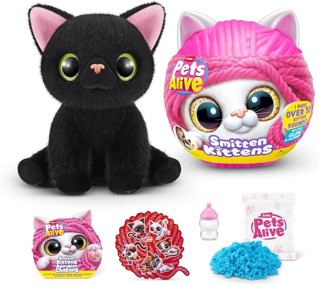 Pets Alive Smitten Kittens Surprise (Bombay Cat Lucky) by ZURU Nurture Play Soft Toy Unboxing Adopt Interactive 10 Sounds