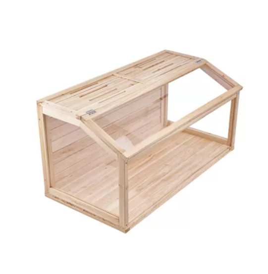 32" Wooden Hamster Cage, Chewproof Gerbil Cages and Habitats, Openable Top Roof Window with Silencing Pad, Guinea Pig Cage for Small Animals, Dwarf and Syrian Hamster, 32 x 16 x 16 Inched