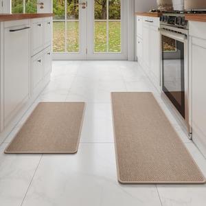 Amazon.com: YDKGL Kitchen Mat Set of 2 PCS, Cushioned Non Slip Rugs for Kitchen Floor, Absorbent Runner Comfort Standing Mats Washable for Kitchen,FloorOffice, Home Brown 17x30+17x59 : Home & Kitchen