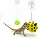 Bearded Dragon Enrichment Toys Feeder Ball, Interactive Feed Toys Bells Exercise Ball for Reptile Lizard Gecko Small Animals, Bearded Dragon Tank Accessories, Reptile Tank Accessories