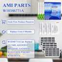 AMI PARTS W10311524 Air Filter &W10346771A Produce Preserver Replacement Compatible with Refrigerator(pack of 3 each)