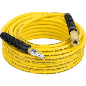 Hromee Air Compressor Hose 1/4 Inch x 50 Feet Hybrid Hose with Fittings, 1/4" Industrial Quick Coupler and Plug Kit