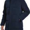 Pioneer Camp Mens Long Winter Coat Hooded Waterproof Insulated Puffer Jacket Thicken Puffy Warm Down Windbreaker Parka (Large, Navy)