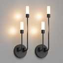 Tipace Black Modern LED Wall Sconce Hardwired Wall Light Indoor Wall Mount Light with Glass Shade for Living Room Bedroom Hallway Corridor Conservatory Warm White 3000K(with G9 Bulbs)