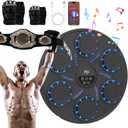 Music Boxing Machine Smart Bluetooth Boxing Equipment for Adults and Kids Home Gym Workout Exercise2 Pairs of Gloves (Blue Light)