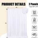 10Ft x 7Ft White Backdrop Curtains for Parties, Polyester Fabric Backdrop Drapes with Rod Pockets for Weddings, Birthday, Halloween, Photography, Christmas Party Background Curtain, 2 Panels