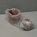 2-Piece Brown Knitted Texture Concrete Planter Set - 6" & 3.9" Indoor Decorative Pots for Plants, Succulents & Flowers | Rustic Farmhouse Home Decor (Non-Drainage Cache Pots)