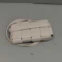 Mini Woven Crossbody Bag for Women, Square Shoulder Handbag Leather Clutch Purse Cute Fanny Packs with Adjustable Belt (Apricot)