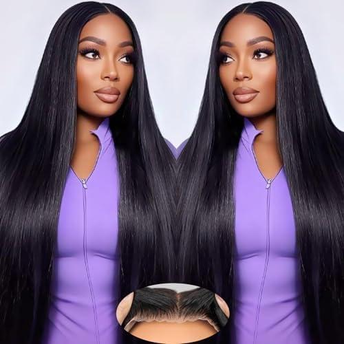IWISH Wigs Human Hair Glueless Wear And Go Human Hair Wig Pre Plucked Pre Cut with Anti-Slip Suitable for Beginners HD Lace Closure Wig All-Day Comfort Natural Black 26 Inch