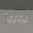 Amyhill 5 Pcs Halloween Ghost Figurine Resin Ghost Sculpture Statue Cute Halloween Decorations Spooky Tiered Tray Decor for Indoor Home Table Centerpieces Party Kitchen Tabletop Shelf(Fresh,White)