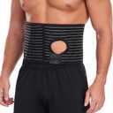 Ostomy Hernia Belt with Stoma Opening, Parastomal Support Belt, Adjustable Abdominal Binder for Men Women, Breathable Stoma Support for Daily Wear, Secure Hook Loop Closure (Medium)