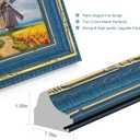 GULETHUN 16x20 Picture Frame Blue Gold - Vintage Photo Frame 16 by 20, Retro Home Decor Wall Hanging Gallery Frames, Sturdy, Plexiglass, Antique Ornate Poster Frame for Vertical & Horizontal Display, 16x20in