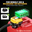 DIYtoolifz Cordless Fuel Transfer Pump with Auto-Stop, 3.2 GPM Flow Portable Fuel Pump Compatible with DeWalt 20V & Milwaukee 18V Batteries, with 51'' Hose, 3 Adapters for Diesel, Gasoline (Bare Tool)