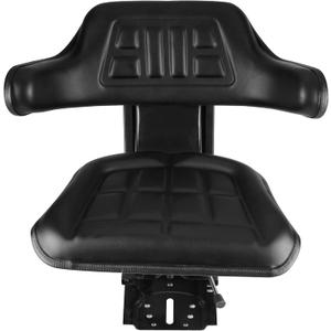 Black Universal Adjustable Tractor Suspension Seat Fits for John Deere 1020 1530 2020 2030 2040 5210 5300, fits for Ford & New Holland 3000 3010 3300 3400 3600 3610, Shock Absorption Alloy Steel+PVC