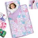 Primlect Toddler Nap Mat Extra Large Thickened 55''x35'', Soft Sleeping Bag with Detachable Minky Blanket and Pillow, Portable for Daycare, Preschool, Kindergarten, Travel, Boys and Girls