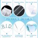Bride Headband Decorations Set Include Blue White Rhinestone Bridal Headband with Sash Veil and Blue Heart Shaped Sunglasses for Women Bachelorette Party Wedding Bridal Shower Gift