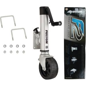 Fulton 1413040134 F2 F2 Wide Track Boat Trailer Jack, 1,600 lbs. Lift Capacity, Sidewind, Bolt-On Side Mount, 10 Inch Travel, Ergonomic Design