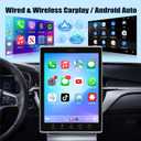 2G+64G Android Double Din Car Stereo 9.5 inch Touch Screen Vertical Radio - Wireless Carplay & Android Auto/Bluetooth/EQ Audio/SWC/GPS Navigation/FM RDS