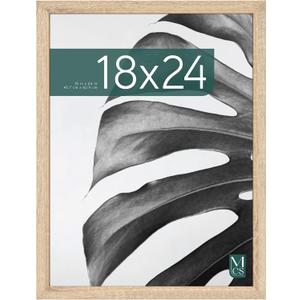MCS Studio Gallery 18x24 Poster Frame Natural Woodgrain Engineered Wood, Vertical & Horizontal Wall Hanging Large Picture Frame for Photos, Posters & Art Prints (1-Pack)