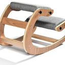 VILNO Ergonomic Kneeling Office Chair - Rocking Home & Work Wooden Computer Desk Chairs, Back & Neck Spine Pain, Better Posture, Ergo Knee Support Stool, Cross Legged Sitting (Gray)