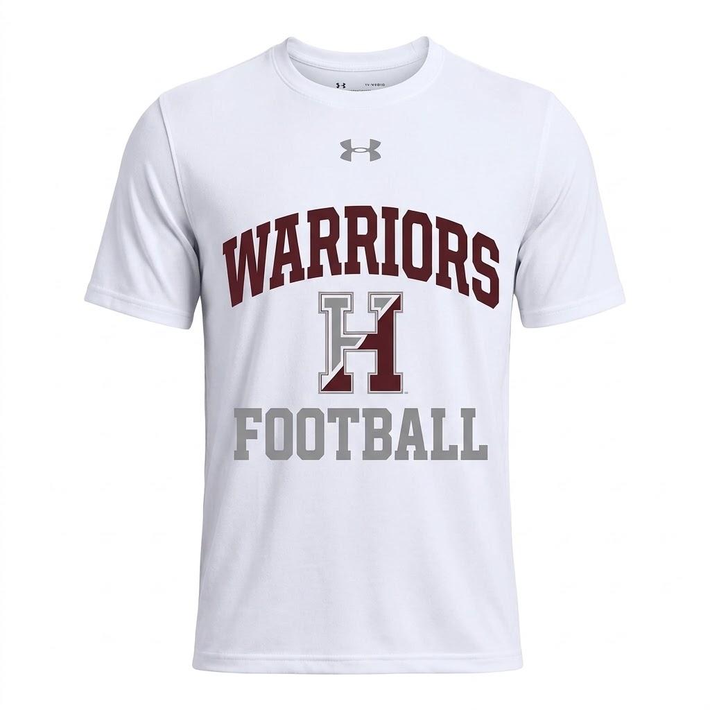 Team Tech 88, Under Armour Warriors Football T-Shirt, White Large