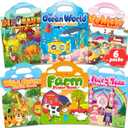 Reusable Sticker Book for Toddlers, Stickers for Kids, Toddler Craft Activities, Toddler Travel Toys Ages 3 and Up Boy Girl Easter Basket Stuffers Birthday Gifts