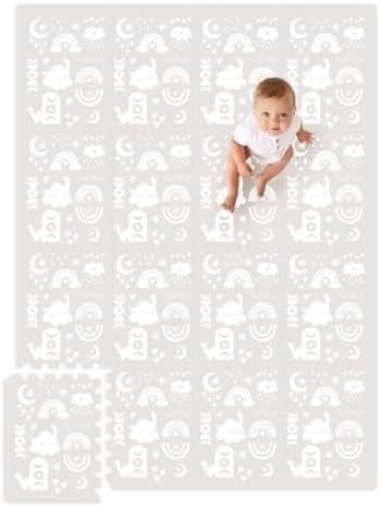 Premium Soft Foam Play Mat for Baby, 5.6 x 4 ft, Easy to Clean - The Perfect Modern Foam Playmat Fits Nicely with Your Kids Playroom Or Home Decor 0.5" Thickness (RainBoho)