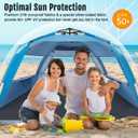 WhiteFang Deluxe Pop Up Beach Tent Sun Shade Shelter for 3-4 Person, UV Protection, Extendable Floor with 3 Ventilating Windows Plus Carrying Bag, Stakes, and Guy Lines, XL