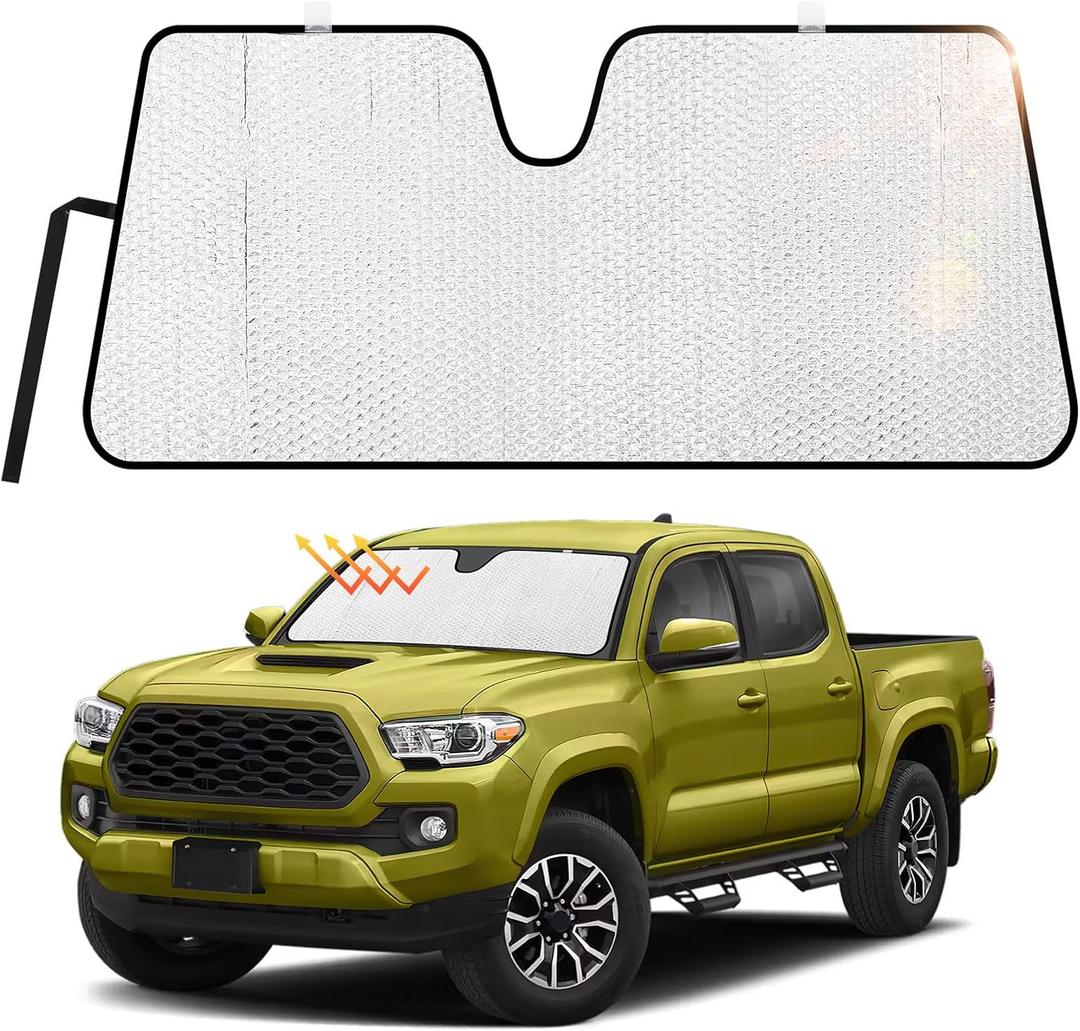 JOYTUTUS Windshield Sun Shade Compatible with 2016-2023 Tacoma 3rd Gen Sunshade Windshield Sun Visor, Foldable Windshield Sun Shield