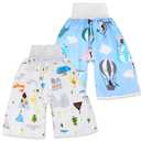 2 Packs Waterproof Diaper Pants Potty Training Cloth Diaper Pants for Baby Boy and Girl Night Time (Blue, 4-8T)