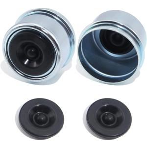 GREPSPUD 2pcs 1.98'' Trailer Hub Dust Caps, Trailer Spindle Bearing Dust Cap Cup Grease Cover Caps & Extra Rubber Plugs for 2000 to 3500 lb Boat Trailer Dexter EZ Lube Trailer Camper RV Axle