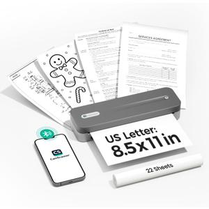 P1 Pro Thermal Printer, Large Format Portable Bluetooth Inkless Printer with 1 Roll Paper 8.5x11 Inch, Compatible with iPhone  Computer,Home Office Essentials