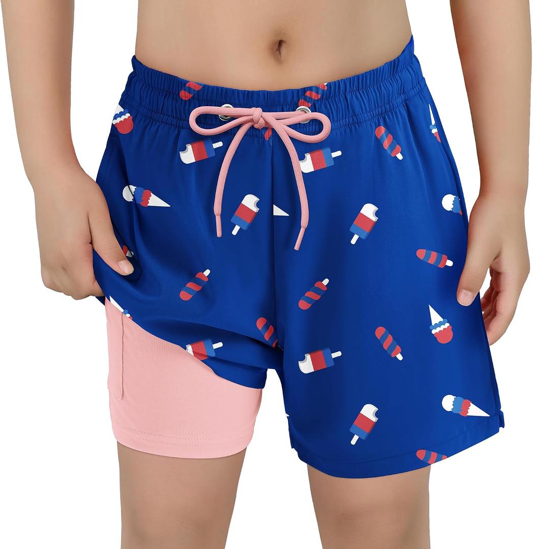 American Trends Boys Swim Trunks Boys Bathing Suit Toddler Swimsuit Quick Dry Light UPF 50+ Kids Swimsuits, 5-6Y