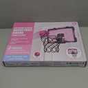 Indoor Basketball Hoop with Electronic Scoreboard and LED Light, Pink Over The Door Basketball Toy, for Kids Aged 4, 5, 6, 7, 8+Years Old