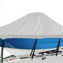 Waterproof Center Console Boat Cover 20-22ft, Heavy Duty 1300D Marine Grade Polyester Canvas 2021 ft 22 Foot Boat Center Console Covers, Gray