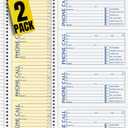 1InTheOffice Phone Message Book 2 Part Carbonless, 5" x 3 3/8" 2-Part Carbonless, 400-Set Book - 2 Pack